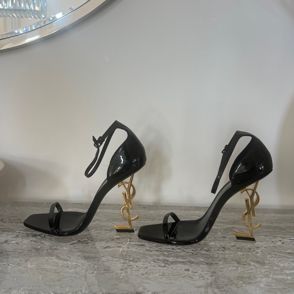 Authentic Saint Laurent Opyum Sandals|NWOT| Size 9| YSL Golden Hardware Heel - Picture 5 of 8